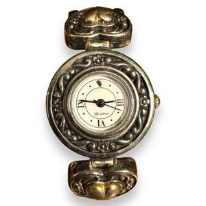 90s Brighton Sterling Silver Case Leather Band Women’s Watch